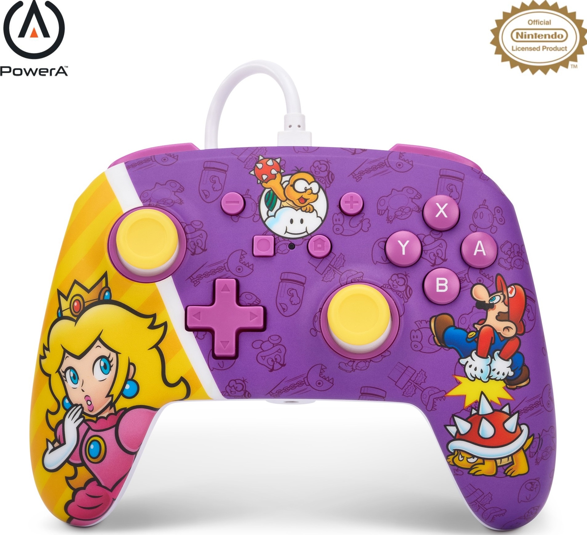 PowerA Enhanced Wired Controller Princess Peach box art for Nintendo Switch