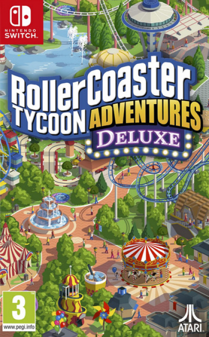 Roller Coaster Tycoon Adventures Deluxe box art for Nintendo Switch