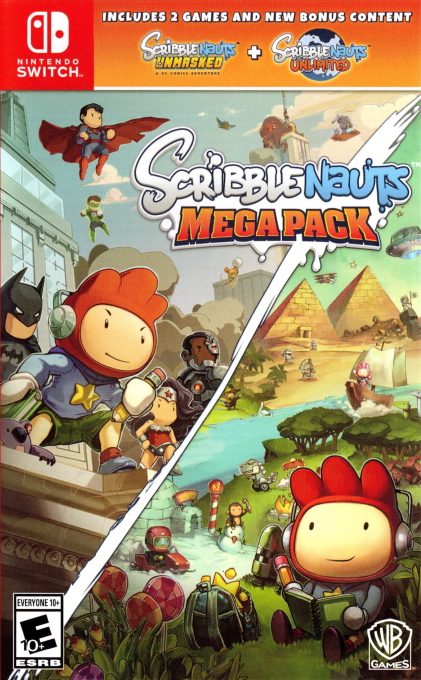 Scribblenauts Mega Pack box art for Nintendo Switch