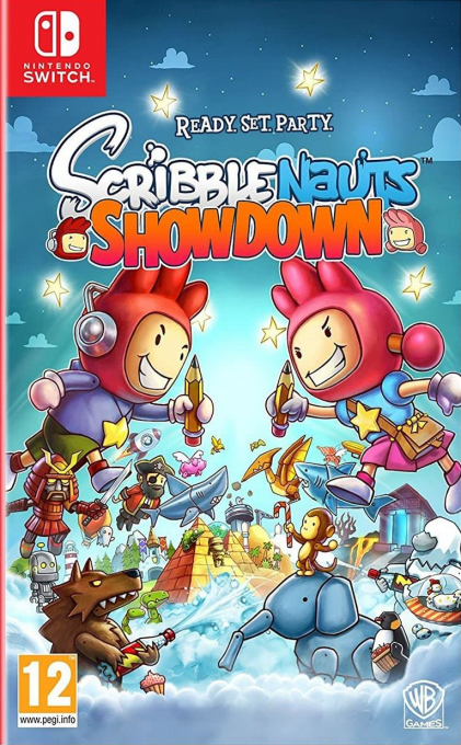 Scribblenauts Showdown box art for Nintendo Switch