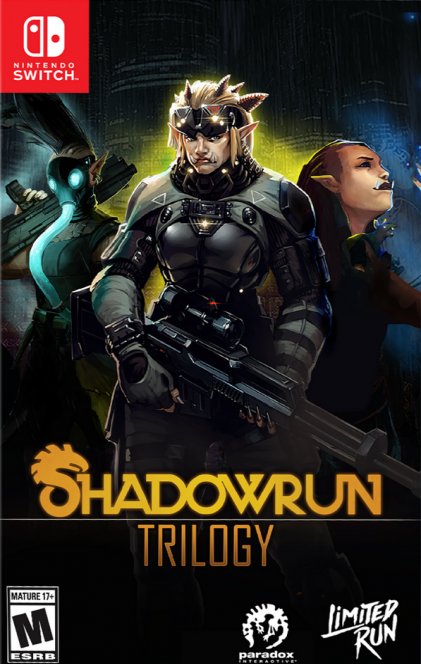 Shadowrun Trilogy box art for Nintendo Switch
