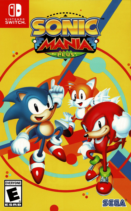 Sonic Mania Plus box art for Nintendo Switch