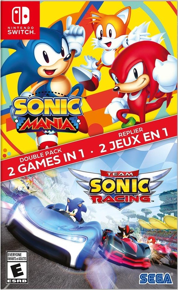 Sonic Mania + Team Sonic Racing Double Pack box art for Nintendo Switch