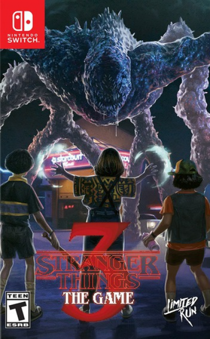 Stranger Things 3: The Game box art for Nintendo Switch