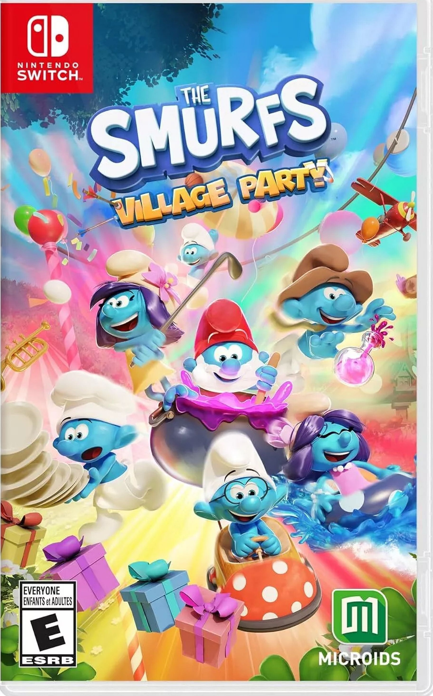 The Smurfs Village Party box art for Nintendo Switch