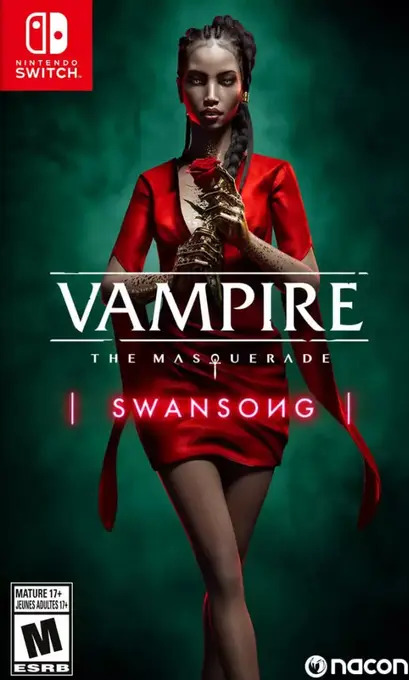 Vampire: The Masquerade Swansong box art for Nintendo Switch
