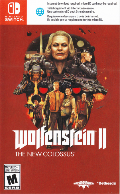 Wolfenstein II: The New Colossus box art for Nintendo Switch