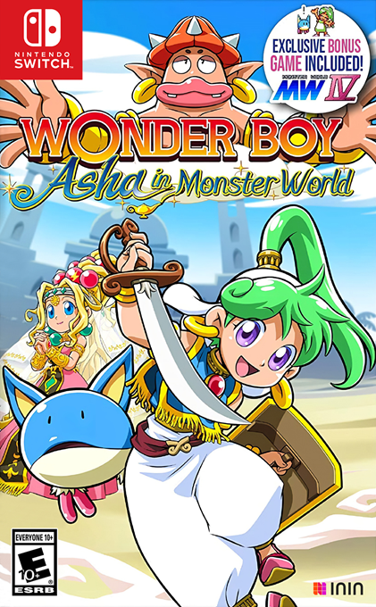 Wonder Boy: Asha in Monster World box art for Nintendo Switch