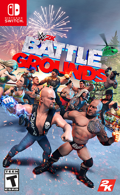 WWE 2K Battlegrounds box art for Nintendo Switch