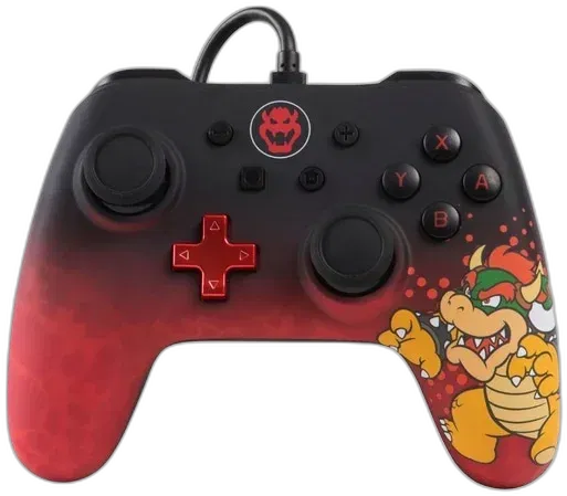 Bowser Wired Controller logo for Nintendo Switch