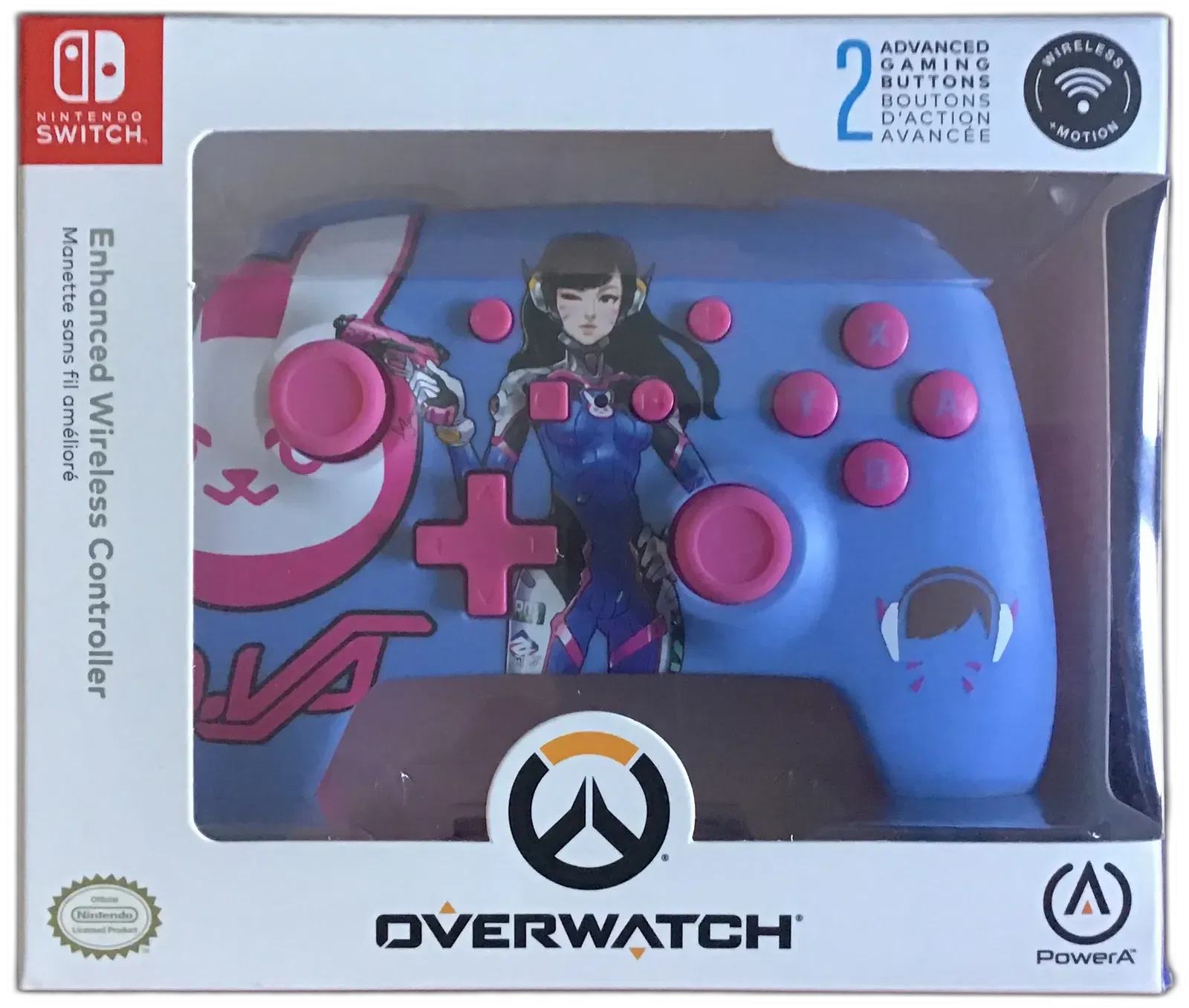 Power A Switch Overwatch D.Va Enhanced Wireless Controller logo for Nintendo Switch