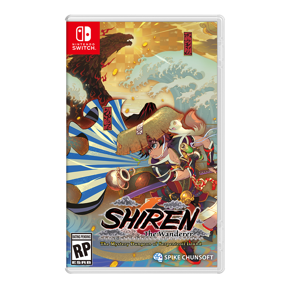 Shiren the Wanderer: The Mystery Dungeon of Serpentcoil Island logo for Nintendo Switch