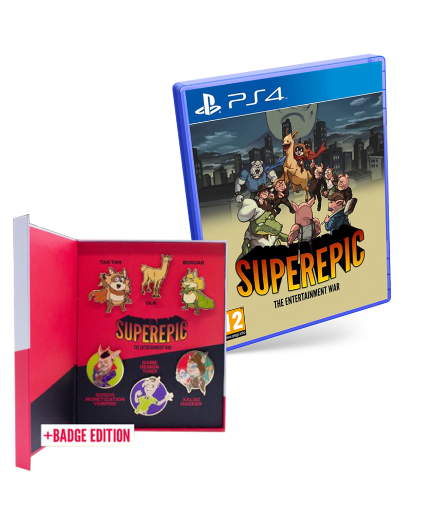 SuperEpic: The Entertainment War logo for Nintendo Switch