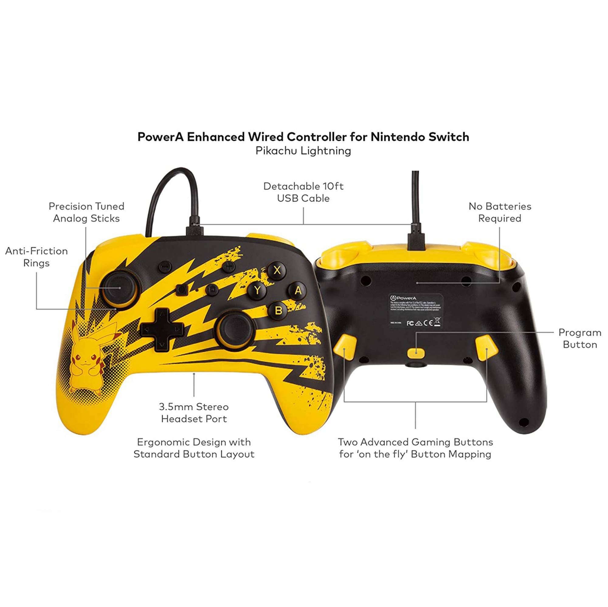 Pikachu Lightning Wired Controller screenshot 3 for Nintendo Switch