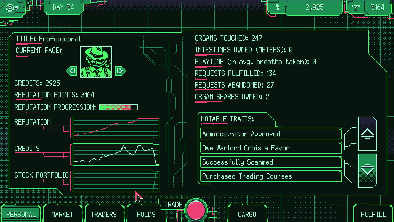 Space Warlord Organ Trading Simulator screenshot 2 for Nintendo Switch