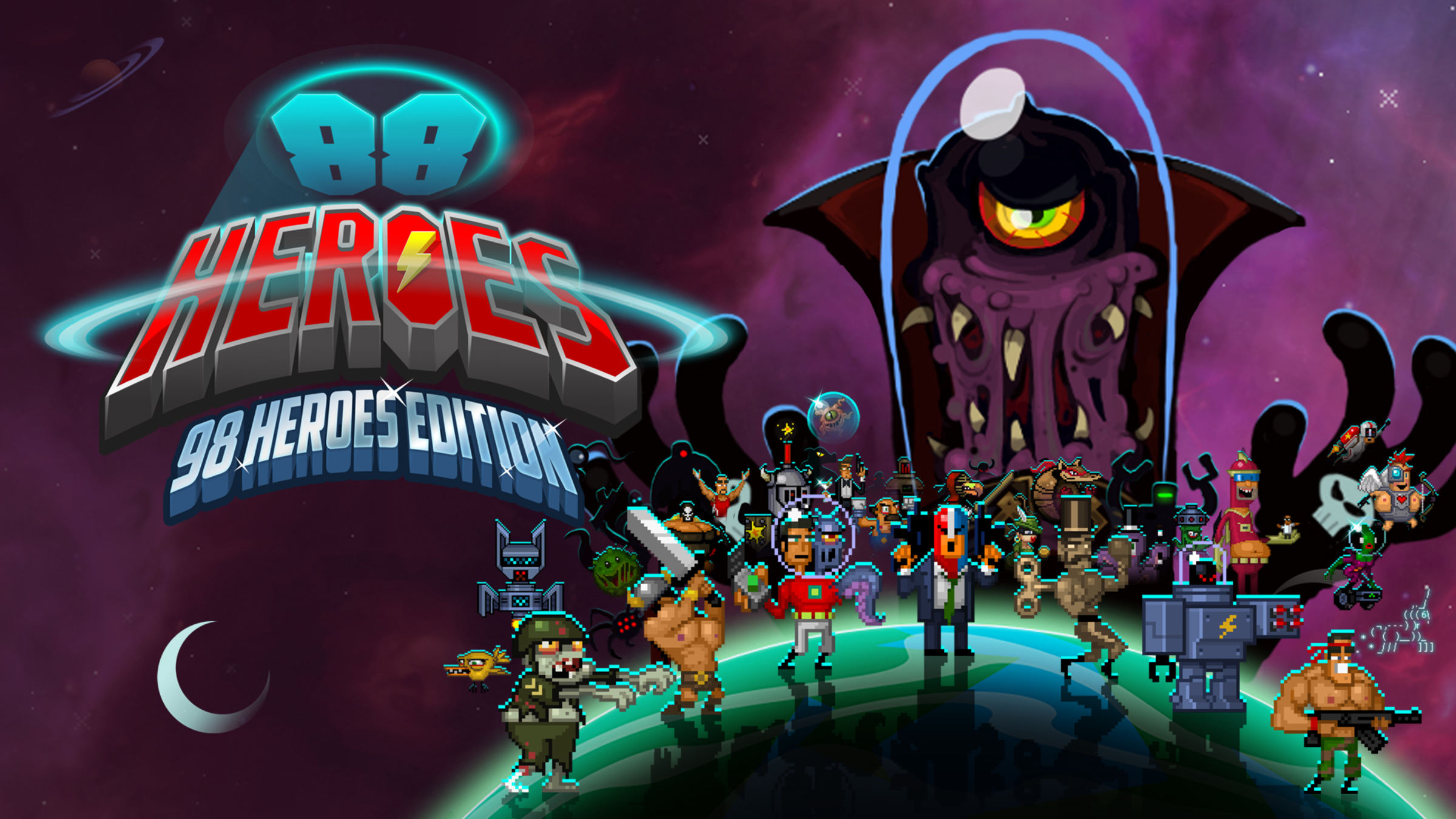 88 Heroes title screen for Nintendo Switch