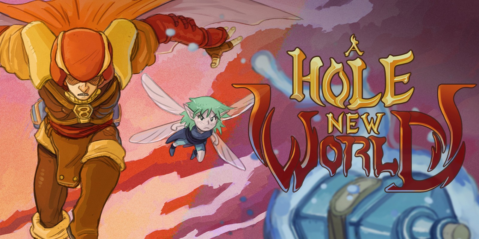 A Hole New World title screen for Nintendo Switch