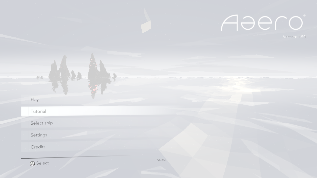 Aaero: Complete Edition title screen for Nintendo Switch