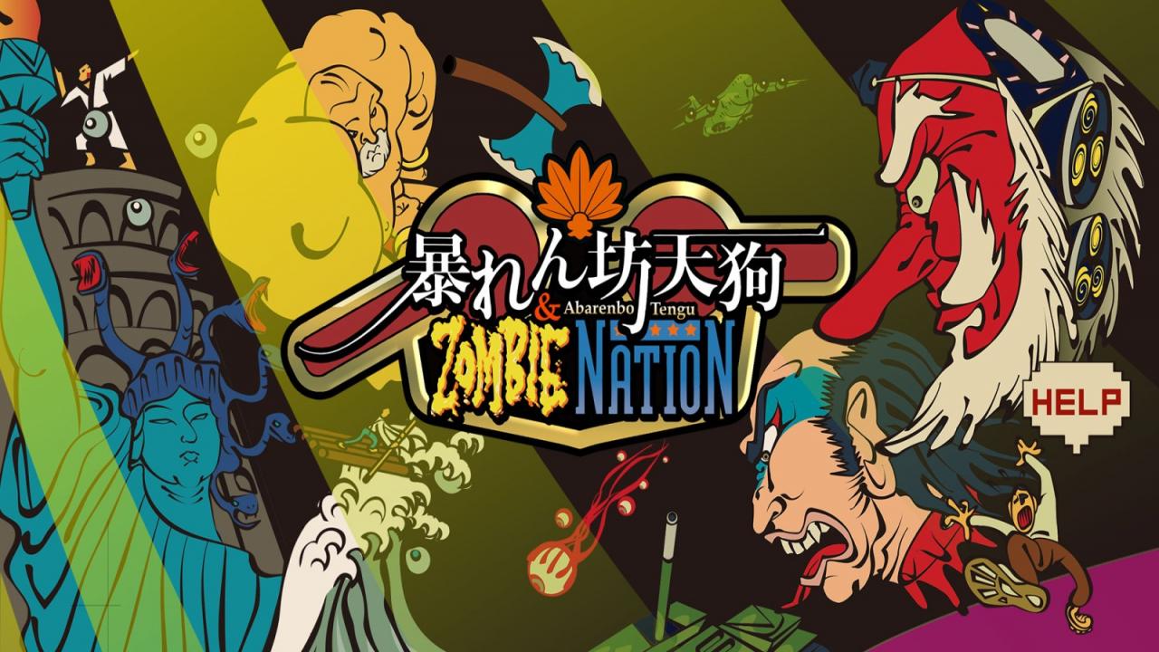Abarenbo Tengu & Zombie Nation title screen for Nintendo Switch