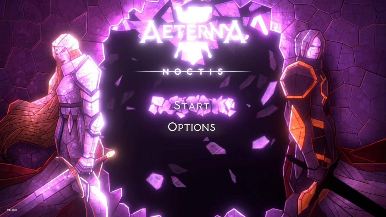 Aeterna Noctis title screen for Nintendo Switch