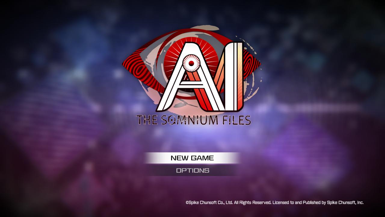 AI: The Somnium Files title screen for Nintendo Switch