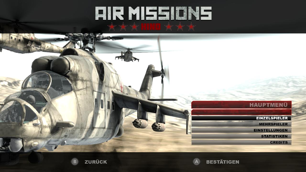Air Missions: HIND title screen for Nintendo Switch