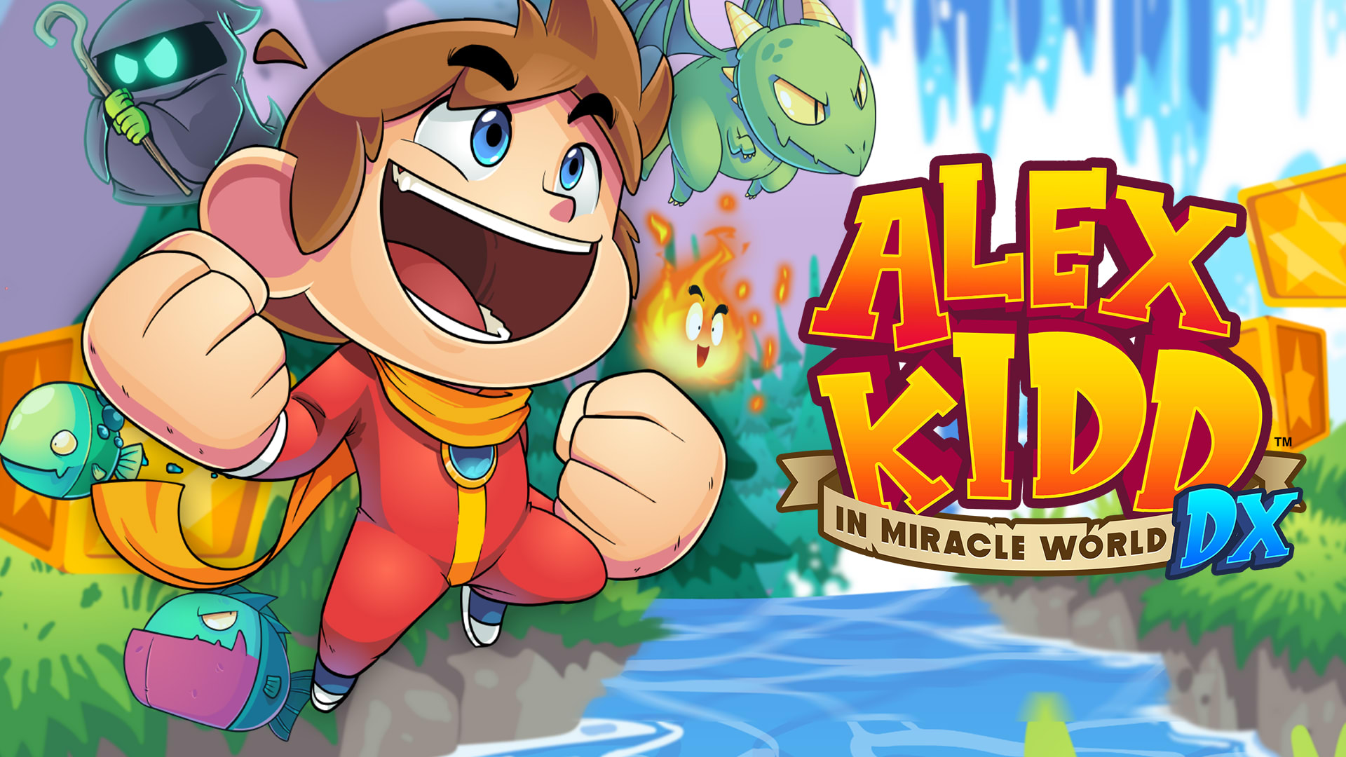 Alex Kidd in Miracle World DX title screen for Nintendo Switch