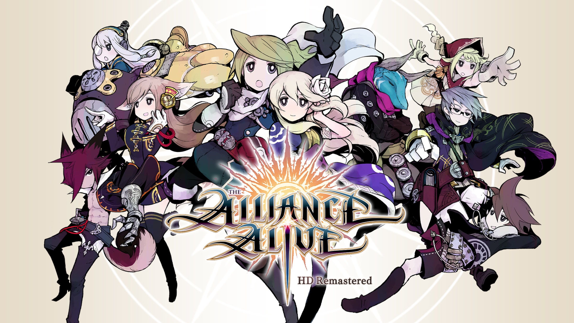 Alliance Alive HD Remastered title screen for Nintendo Switch