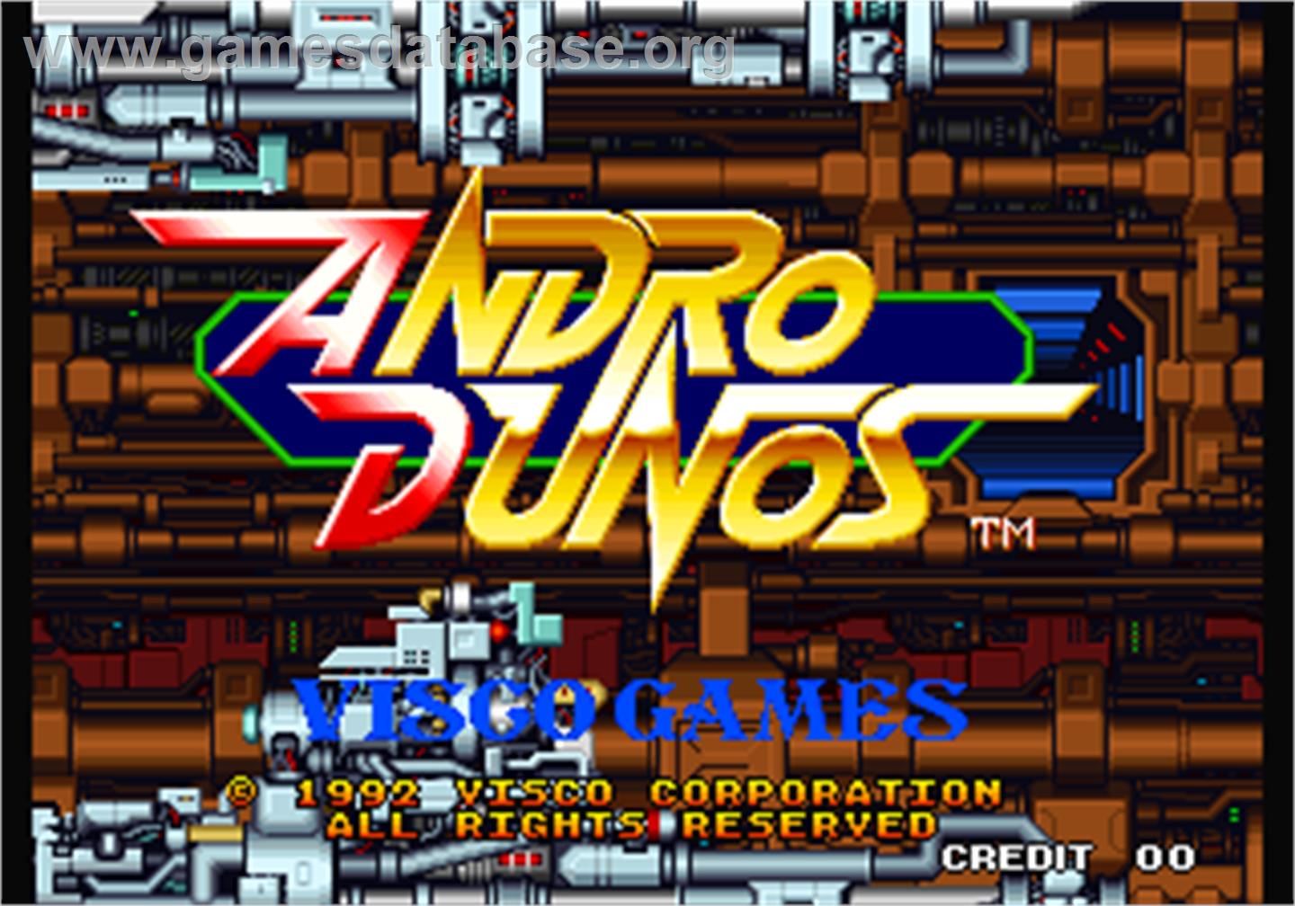 Andro Dunos 2 title screen for Nintendo Switch