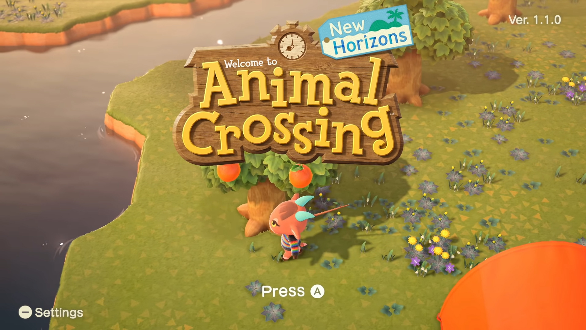 Animal Crossing: New Horizons title screen for Nintendo Switch