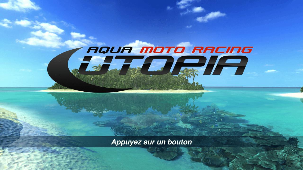 Aqua Moto Racing Utopia title screen for Nintendo Switch