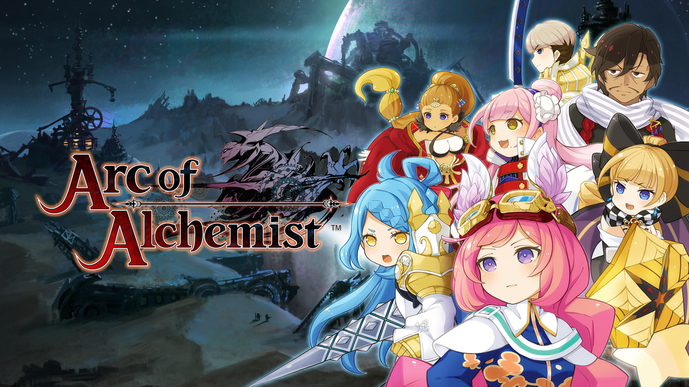 Arc of Alchemist title screen for Nintendo Switch