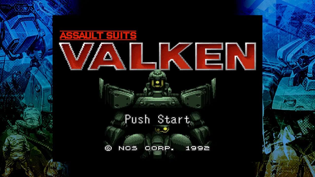 Assault Suits Valken Declassified title screen for Nintendo Switch
