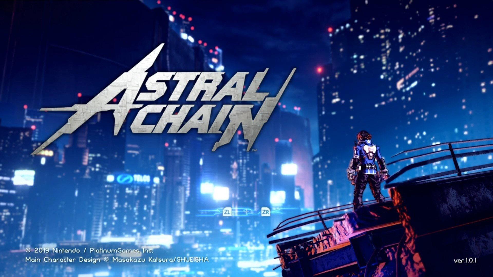 Astral Chain title screen for Nintendo Switch
