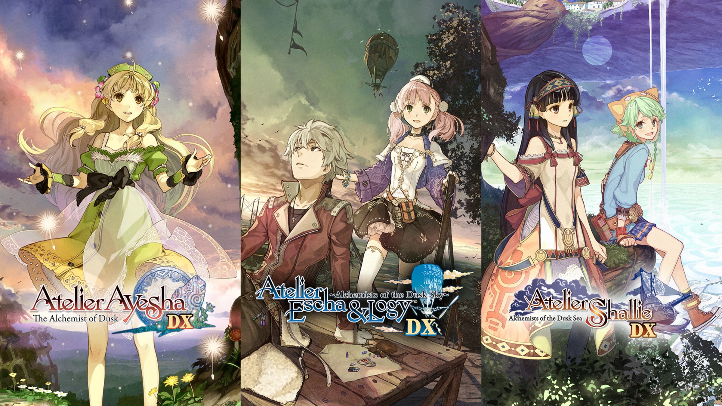 Atelier Dusk Trilogy Deluxe Pack title screen for Nintendo Switch