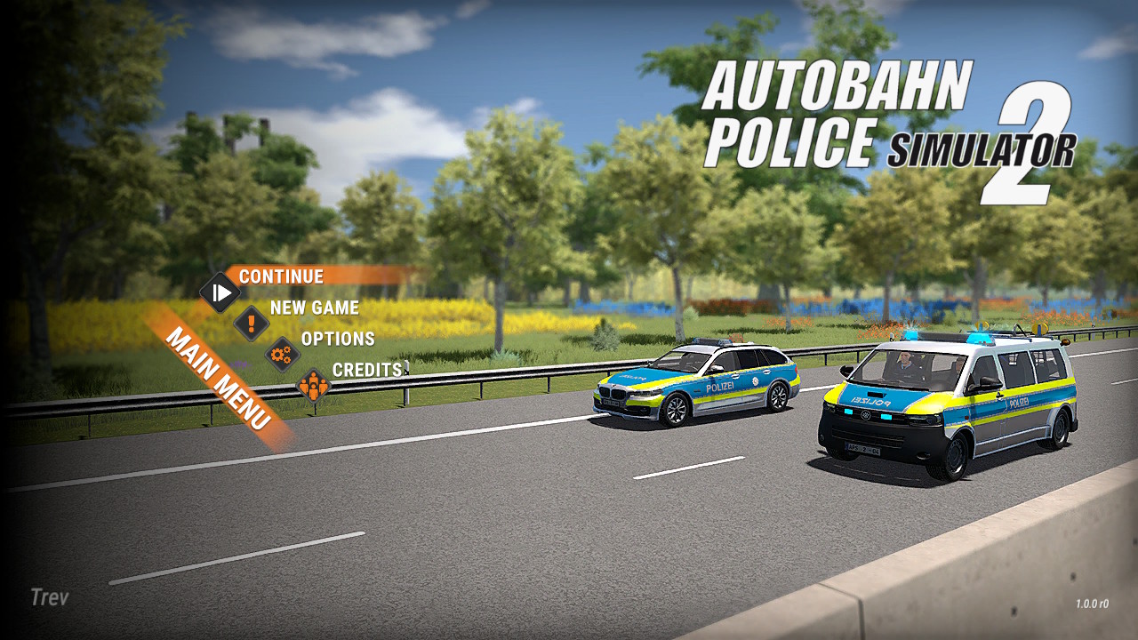 Autobahn Police Simulator 2 title screen for Nintendo Switch