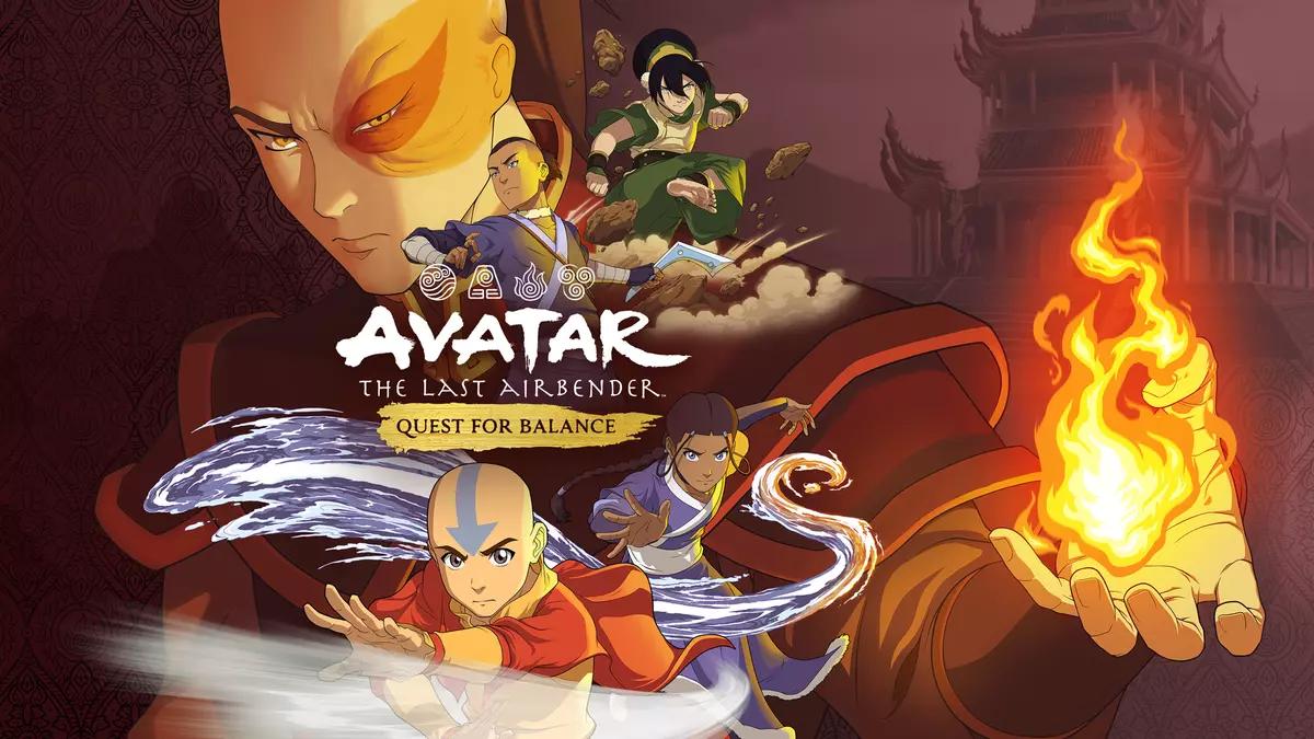 Avatar: The Last Airbender - Quest for Balance title screen for Nintendo Switch