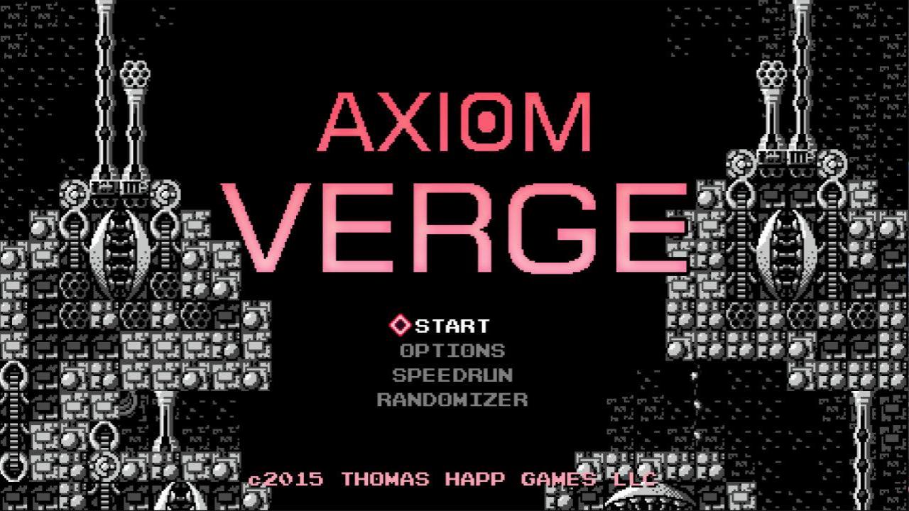 Axiom Verge title screen for Nintendo Switch