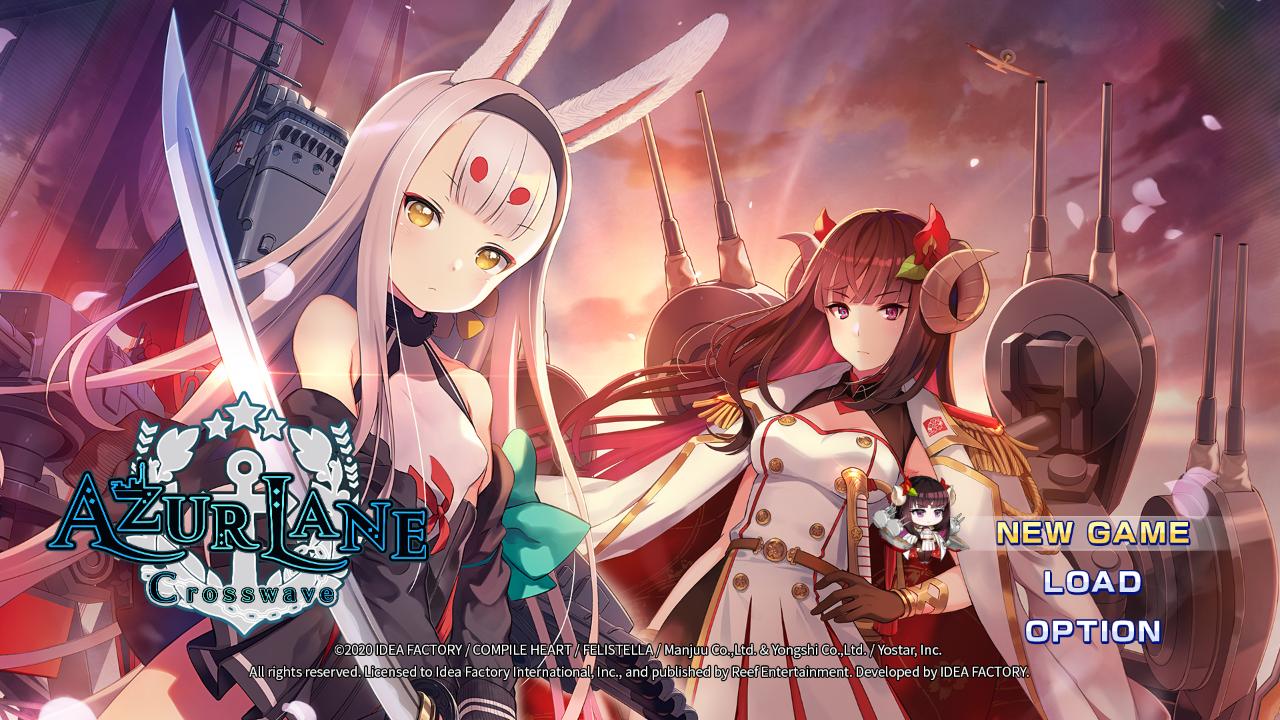 Azur Lane: Crosswave title screen for Nintendo Switch