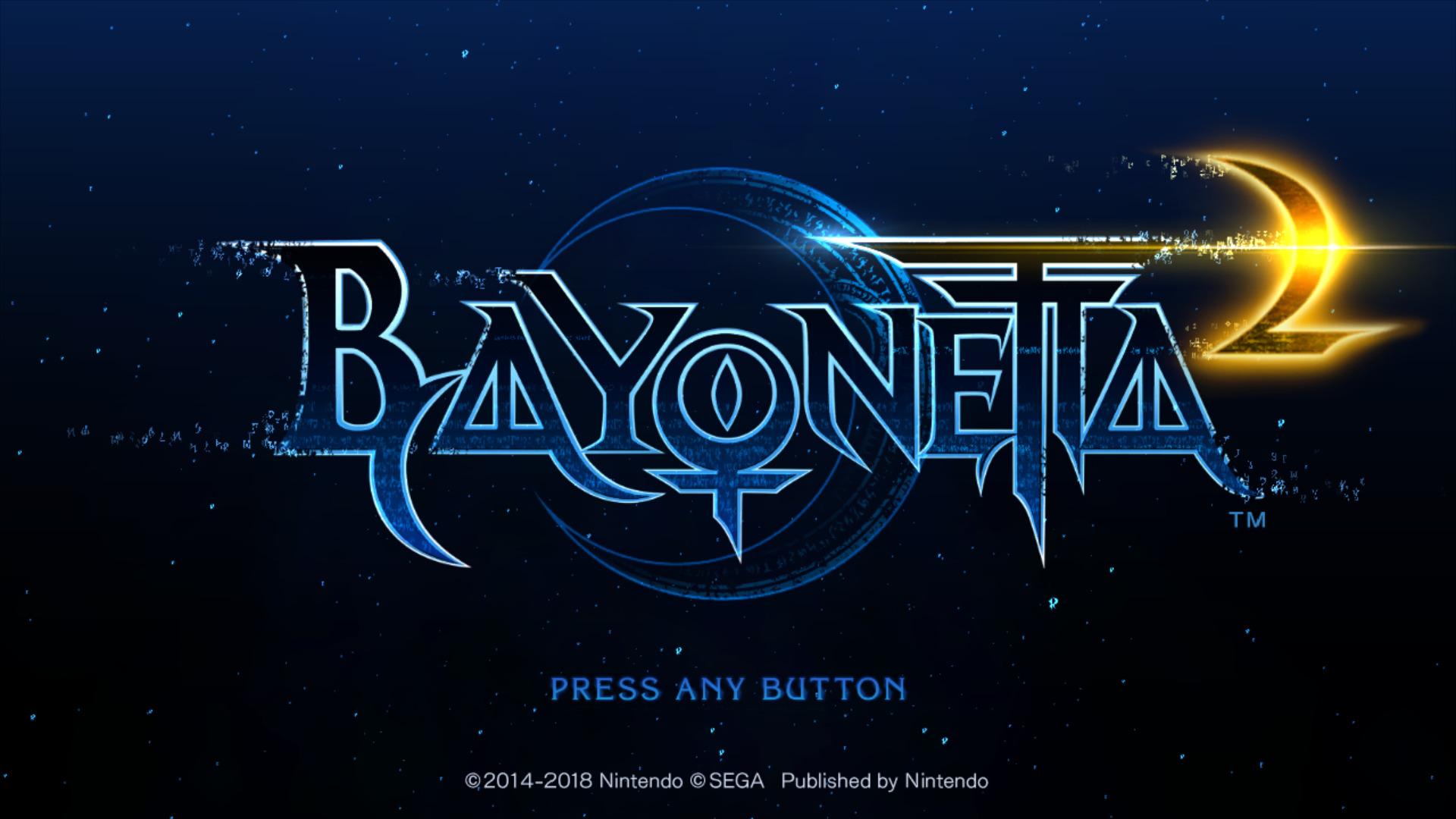 Bayonetta 2 title screen for Nintendo Switch