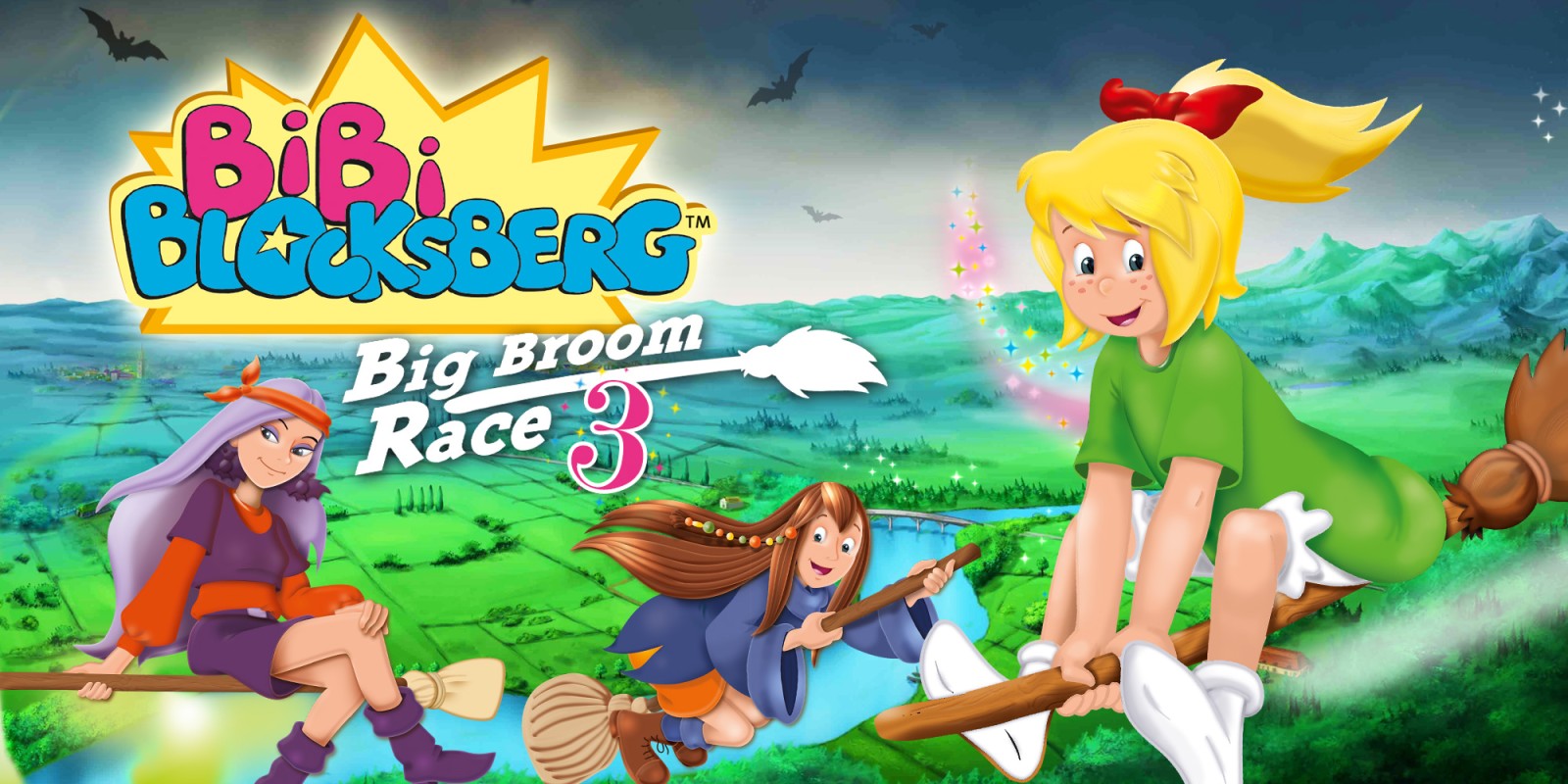 Bibi Blocksberg - Big Broom Race 3 title screen for Nintendo Switch