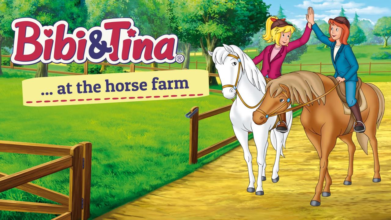 Bibi & Tina at the Horse Farm title screen for Nintendo Switch