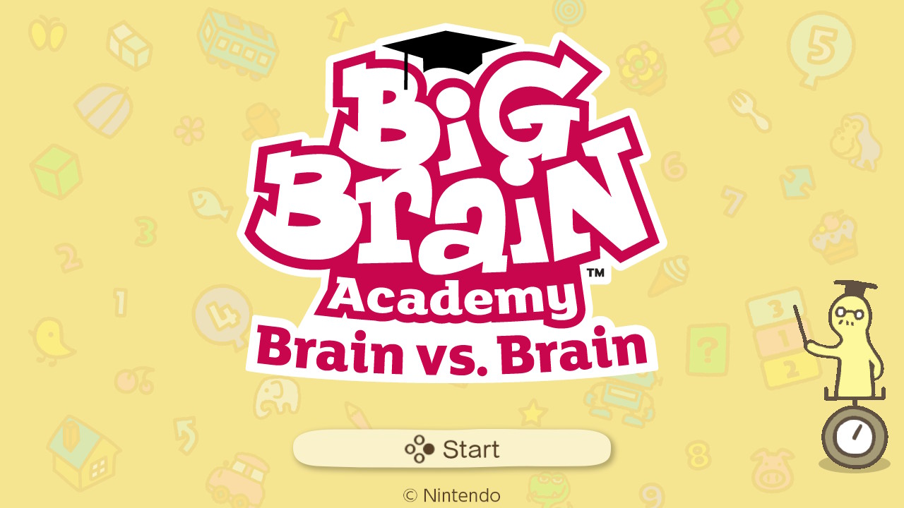 Big Brain Academy: Brain vs. Brain title screen for Nintendo Switch