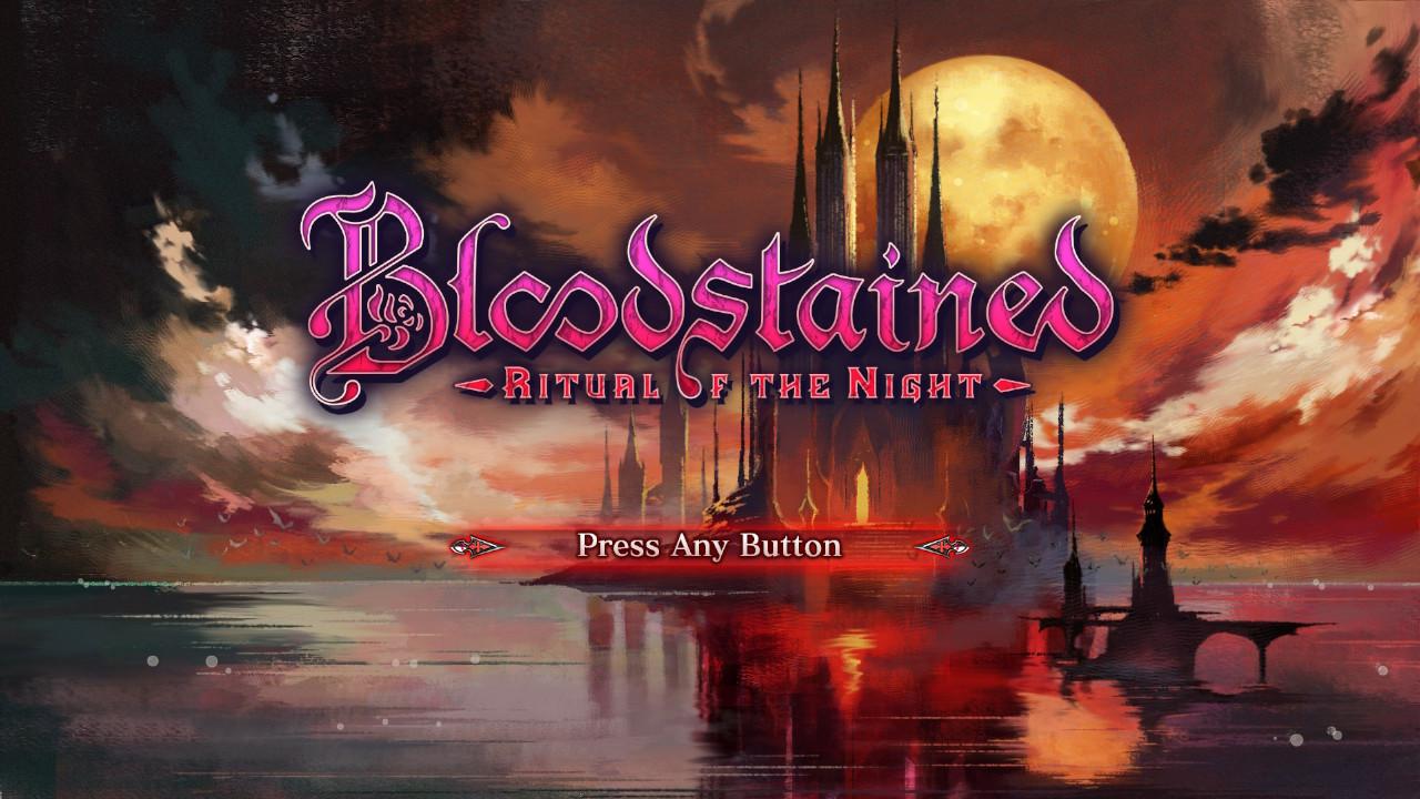 Bloodstained: Ritual of the Night title screen for Nintendo Switch