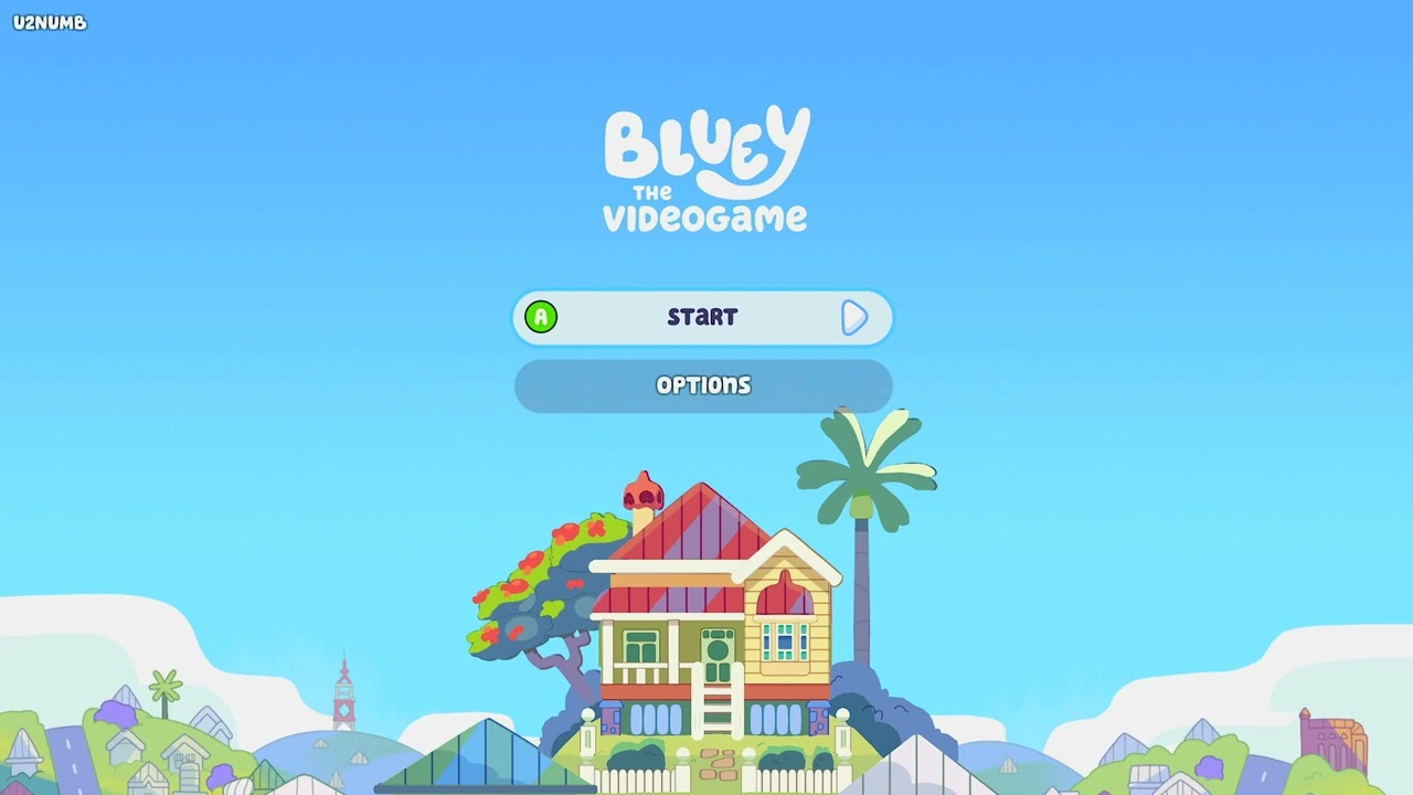 Bluey: The Videogame title screen for Nintendo Switch