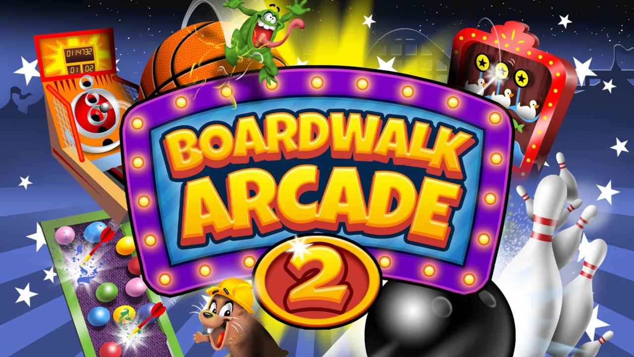 Boardwalk Arcade 2 title screen for Nintendo Switch