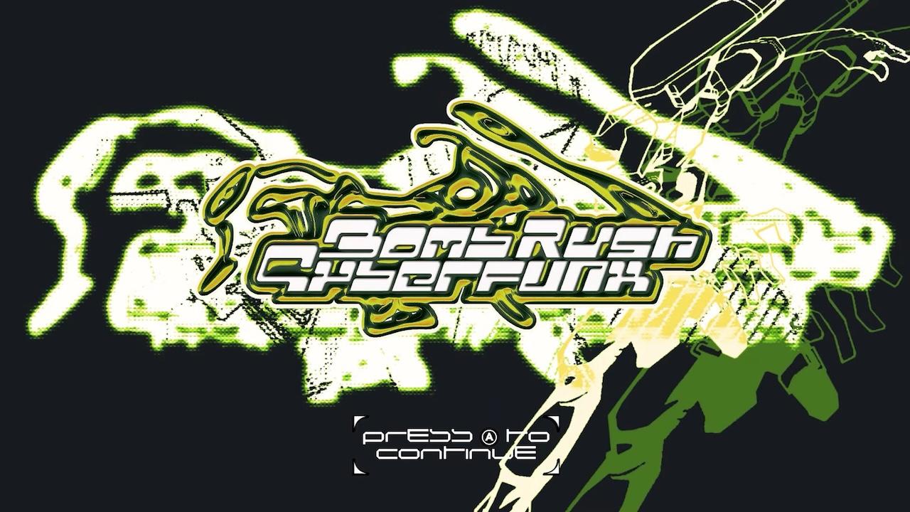 Bomb Rush Cyberfunk title screen for Nintendo Switch