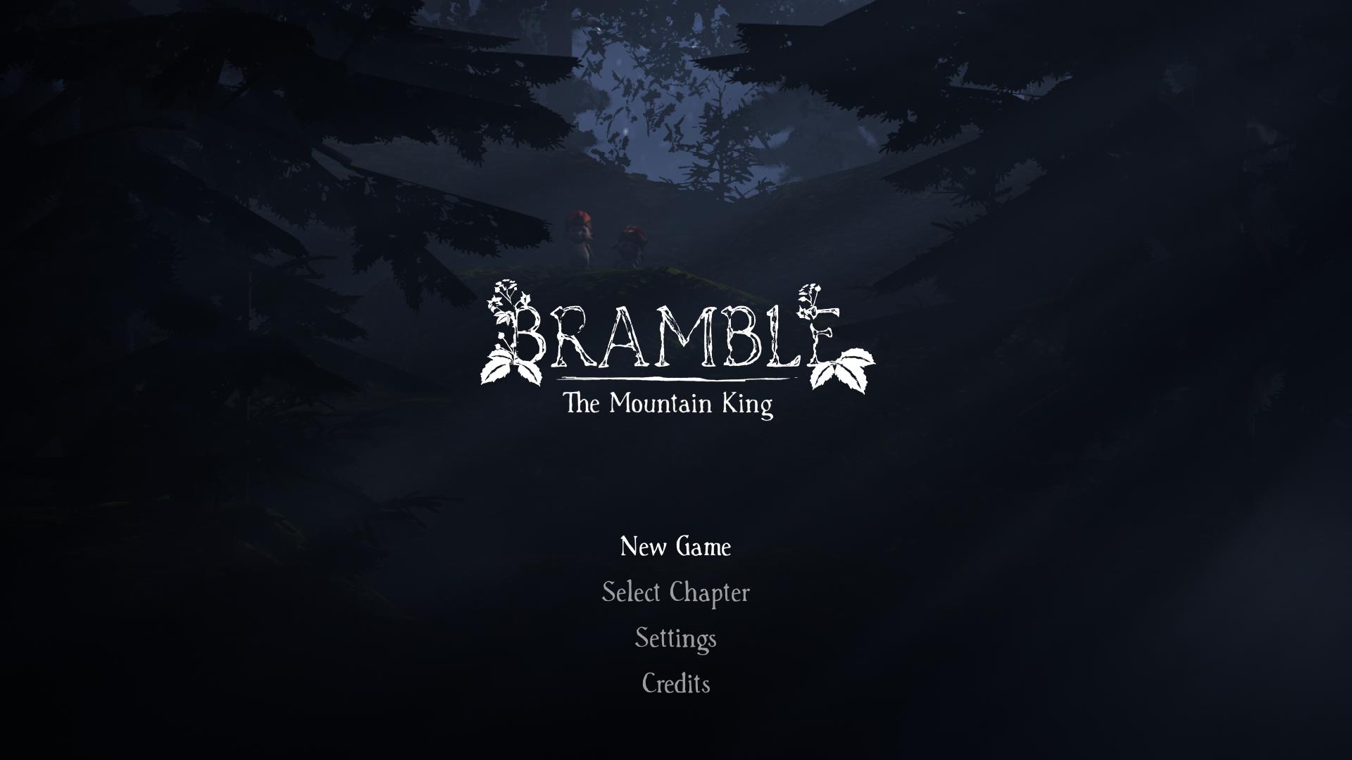 Bramble: The Mountain King title screen for Nintendo Switch