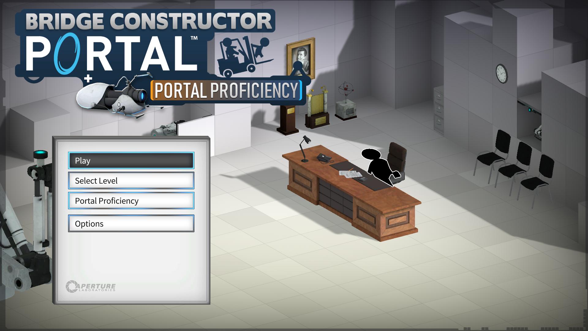 Bridge Constructor Portal title screen for Nintendo Switch