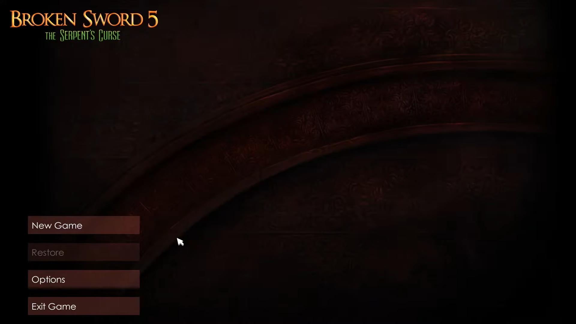 Broken Sword 5 The Serpent's Curse title screen for Nintendo Switch